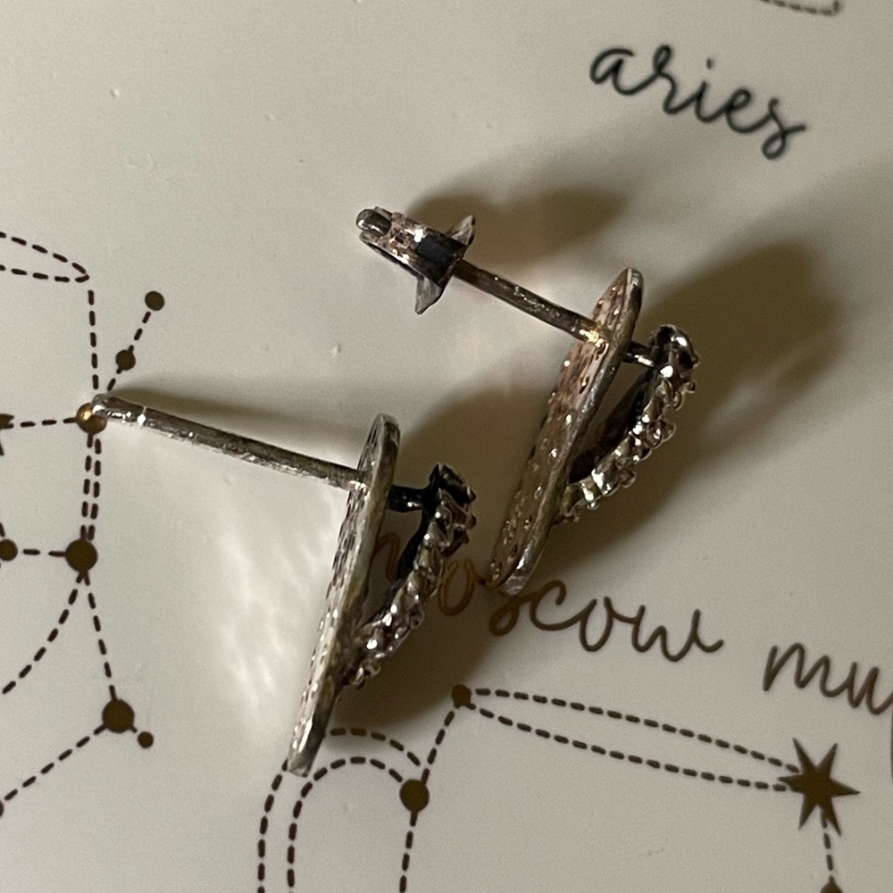vintage sterling silver floral sandals earrings, dainty beachy vacation hawaiian - Picture 3 of 6